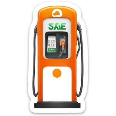 Orange gas station pump sticker