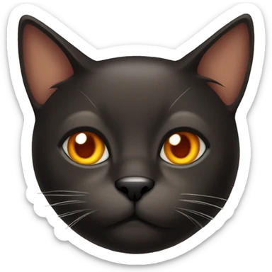 Go a dark brown cat with orange eyes sticker