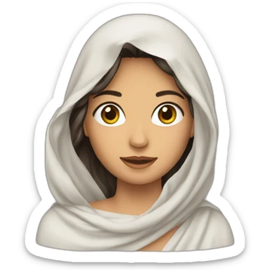 femme brunne avec un voile sticker
