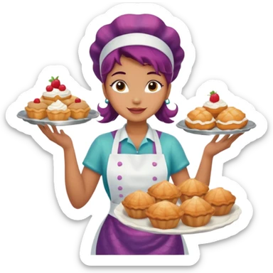 mermaid who is a pastry baker sticker
