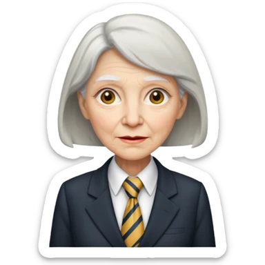 old women in suit with Necktie sticker