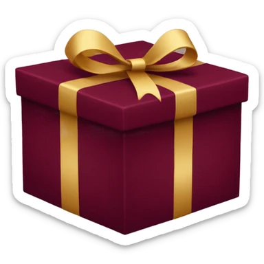 Burgundy present box sticker