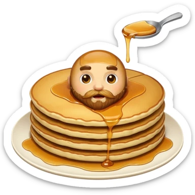 pancake with a beard sticker