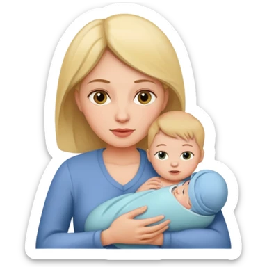 mother with newborn baby sticker