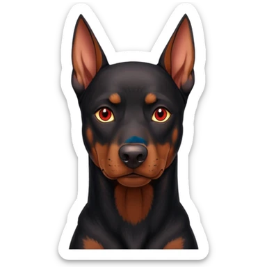 red eyed dog doberman sticker