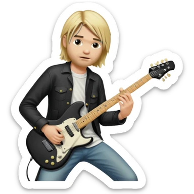 KURT COBIN/NIRVANA NO SHOW DE ROCK COM A GUITARRA ELETRICA sticker