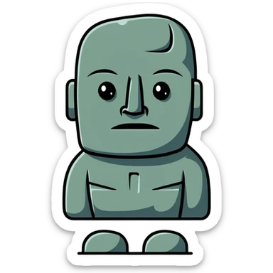 Moai statue with the face of Han Solo sticker
