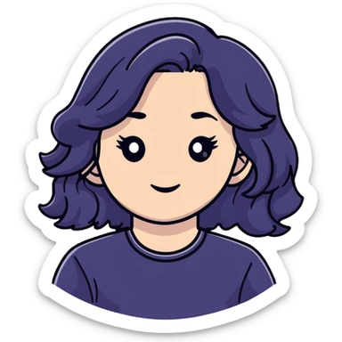 light skinned girl with dark wavy hair sticker