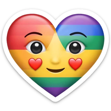 Heart eye emoji with pride flags instead of the hearts sticker