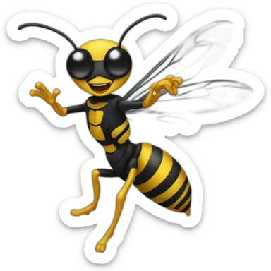 dancing wasp sticker