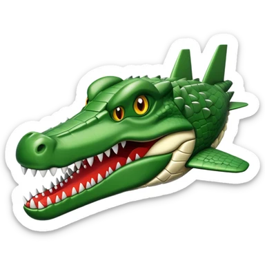 un’aereo da caccia con la testa di coccodrillo  sticker