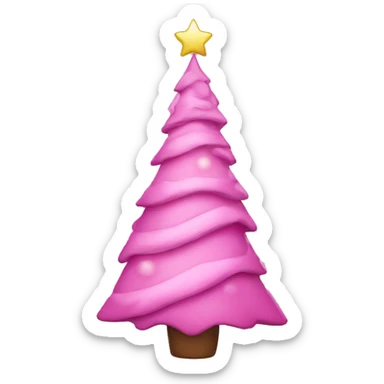 Pink Christmas tree sticker