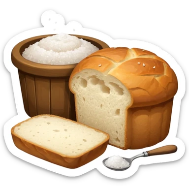  salt cellar and a loaf of peasant bread   sticker