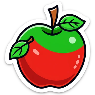 Apple logo in glitter red sticker