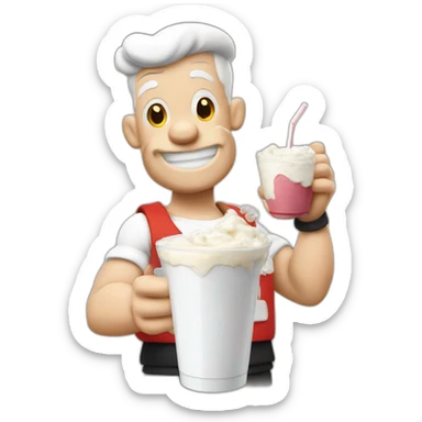 Popeye drinks milkshake sticker