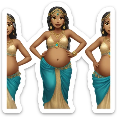pregnant belly dancer sticker