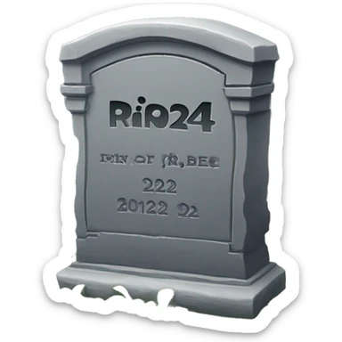 Tombstone that says RIP Roomba 2024-2024 sticker