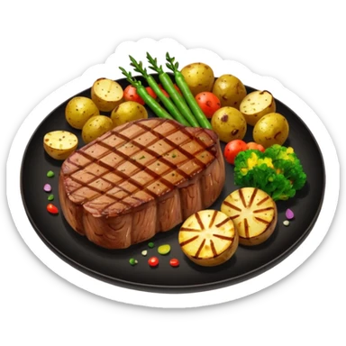 steak veggies potatoes  sticker