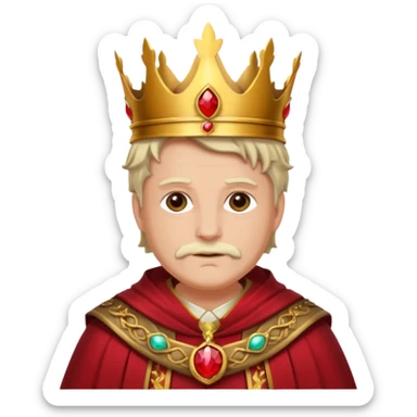 Autumn old King – maple crown + bronze sash,Red Kings. sticker