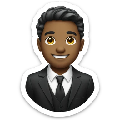 smiling boy in formal attire sticker