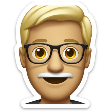 man with big funny party glasses  sticker