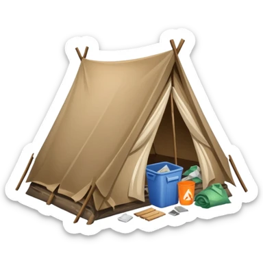 homeless camp icon sticker