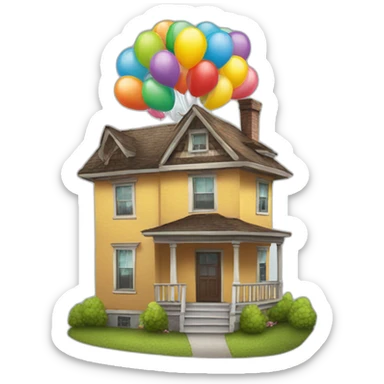up house with ballons sticker