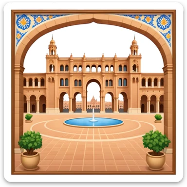 Plaza de España Landmark Emoji – Featuring its semicircular palace, grand arches, and decorative tilework. sticker