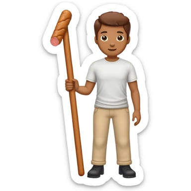 Beef stick  with pants on sticker