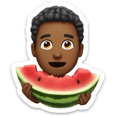 guy eating watermelon sticker