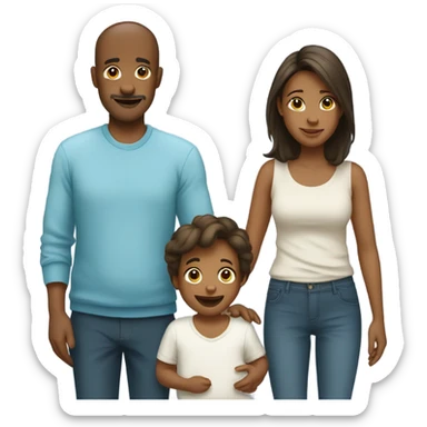 Family with baby boy sticker