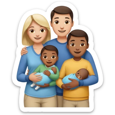 couple adopting of a child from social services sticker