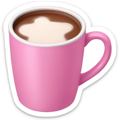 Hot chocolate milk in pink mug sticker