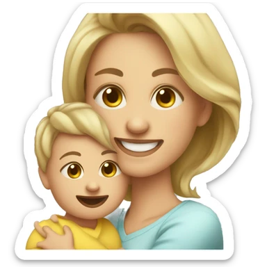 Mommy with smile and baby  sticker