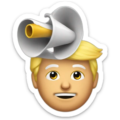 Donald Trump with funnel on head sticker