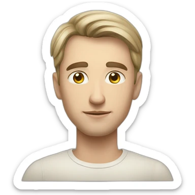 a man of Slavic appearance looks to the side at full height sticker