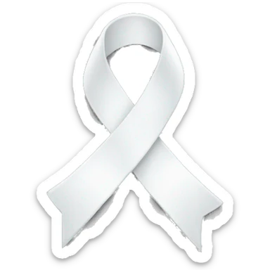 White ribbon  sticker