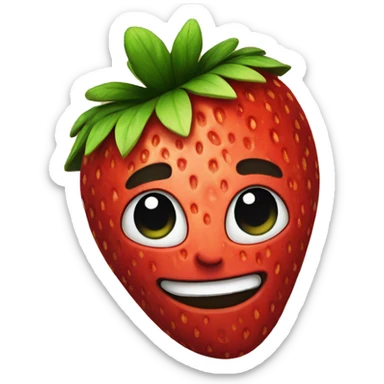 Stoned Strawberry emoji sticker