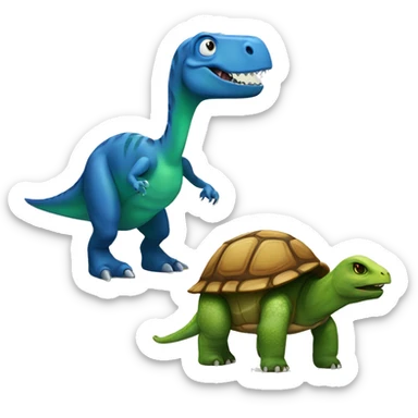 Dinosaur and turtle sticker