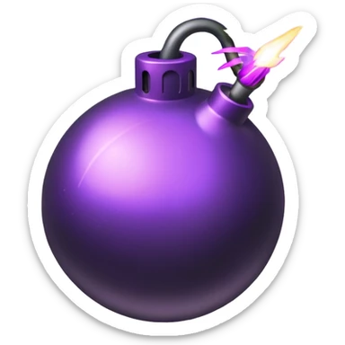 bomba con chispa morada sin cara sticker