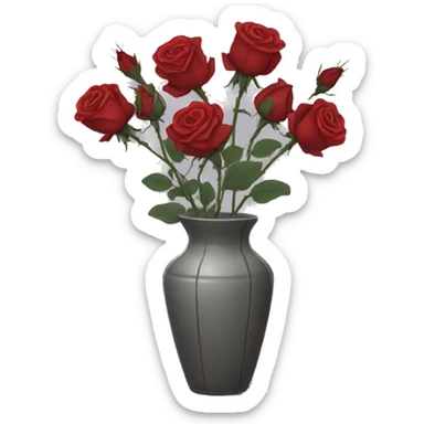dead roses in a vase sticker