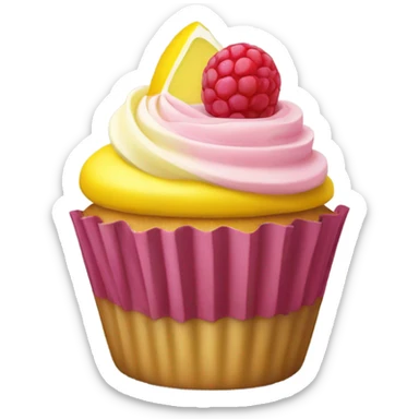 Lemon raspberry cupcake sticker