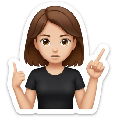 Girl flipping you off sticker