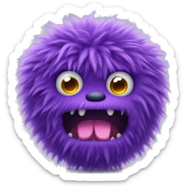 Fuzzy purple monster sticker