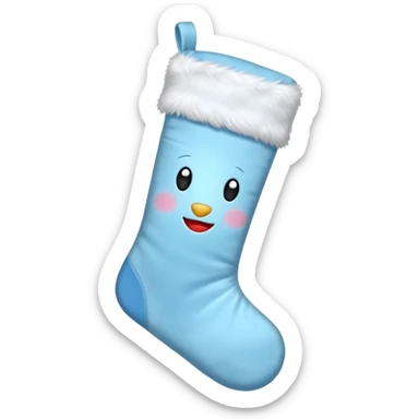 Christmas stocking with light blue details sticker