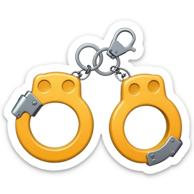 Fuzzy handcuffs sticker