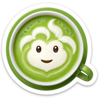 matcha latte top view sticker