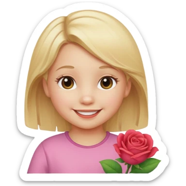  girl blond hair todler emojj sticker
