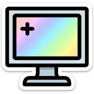 CRT monitor with a 4-pointed star in the corner sticker