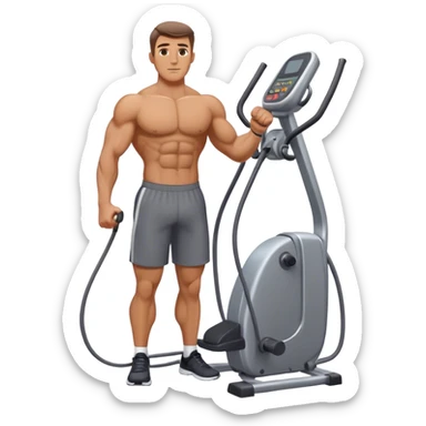 standing fit man cable-machine-exercise sticker